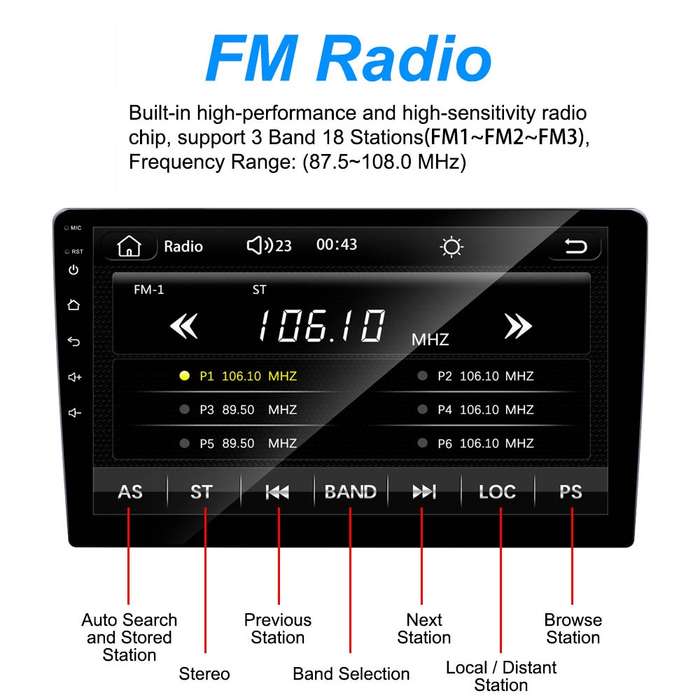 C7001 7 inch Touch Screen Built-In CarPlay Car MP5 Player, Style: Standard+4 Light Camera