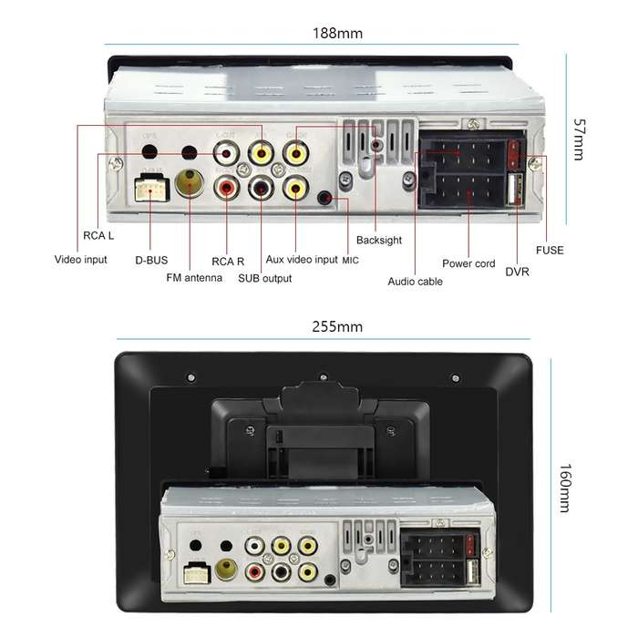 1310C 10.1 inch Car Full Screen Touch HD MP5 Wired Carplay Player, Style: Standard+4 Light Camera