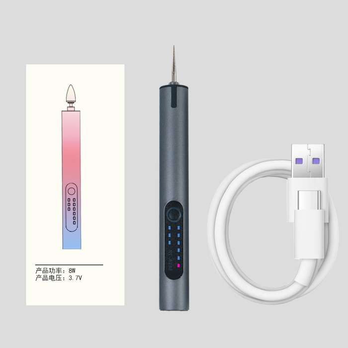 A288 Electric Grinding Machine Small Handheld Carving Pen, Style: Gray