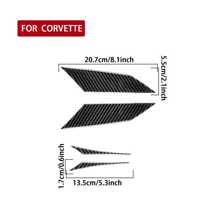 For Chevrolet Corvette C8 4pcs /Set Taillight Both Sides Decorative Stickers(Black)