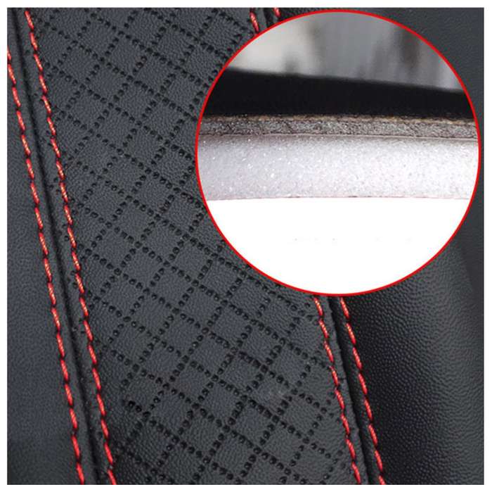 Fiber Leather Embossed Car Seat Belt Shoulder Cover Protector 6.5X23cm(Pink)