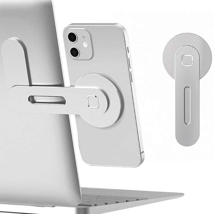Laptop Phone Expansion Bracket Aluminum Magnetic Phone Stand(Blue)