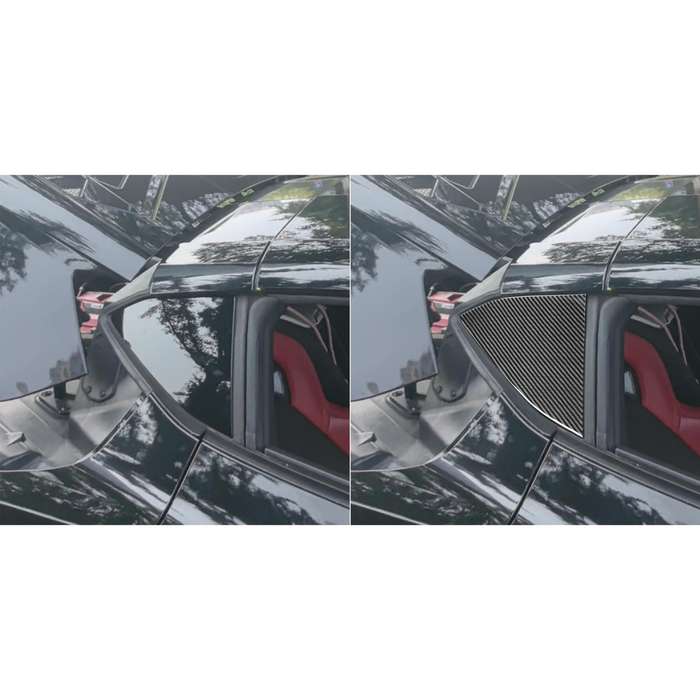 For Chevrolet Corvette C8 2pcs /Set Rear Triangle Window Decoration Sticker(Black)