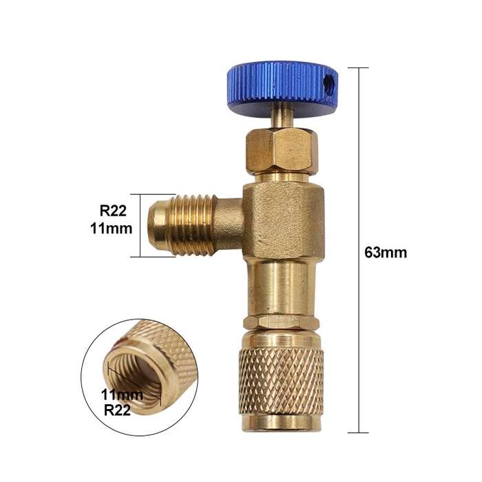 Air Conditioner Fluoridation Safety Valve Refrigerant Filling Connector(Side R22 Bottom R410)