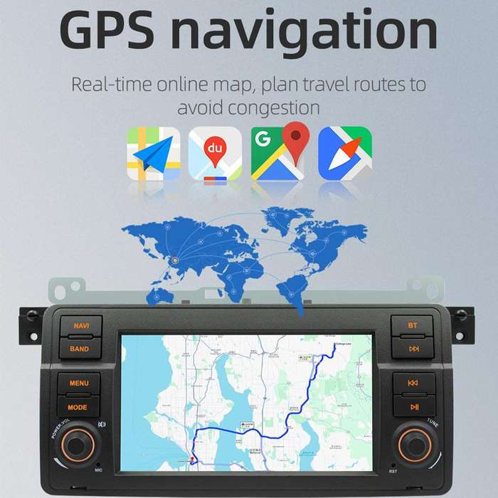For BMW E46 7 Inch GPS Navigation WIFI Car MP5, Memory: 1+32G