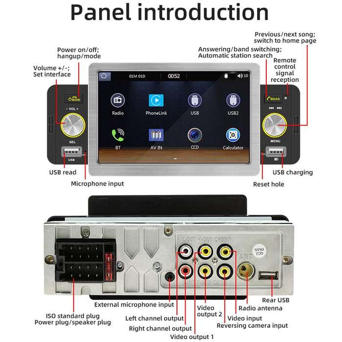 5 inch Bluetooth AUX Mobile Phone Interconnection USB Interface Car MP5(158C)
