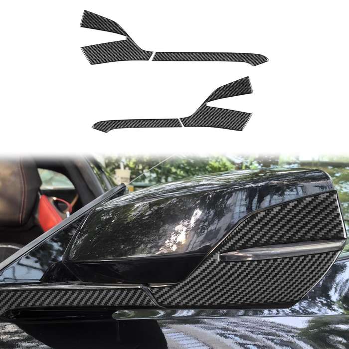 For Chevrolet Corvette C8 4pcs /Set Left-Hand Drive Rearview Mirror Anti-Scratch Stickers(Black)