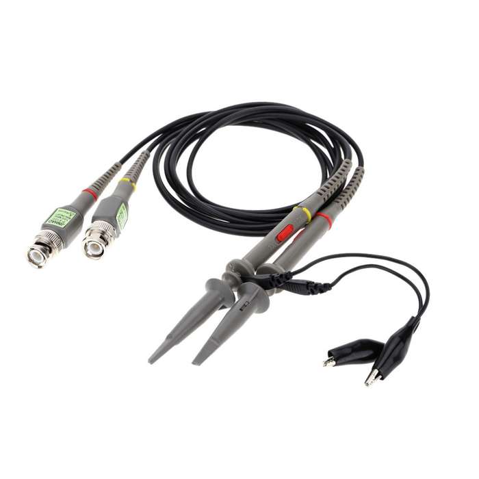 2pcs P6100 Oscilloscope Probe DC-100MHz BNC Connectors Scope Clip Probe