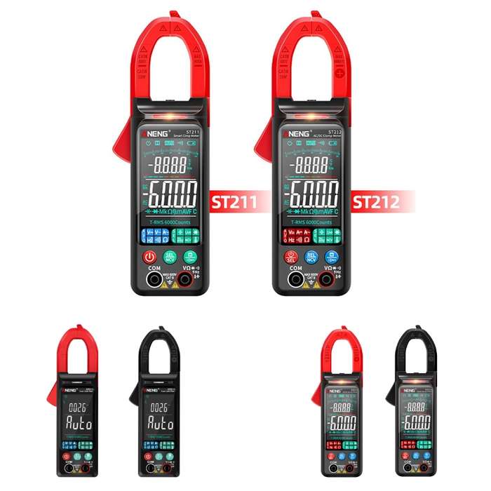ANENG Large Screen Multi-Function Clamp Fully Automatic Smart Multimeter, Specification: ST211 Red