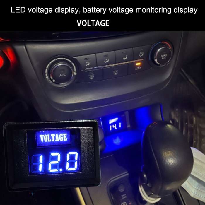 DES-2 Car Battery Voltage Meter DC LED Digital Display 12V Motorcycle RV Yacht Voltage Meter Detecto