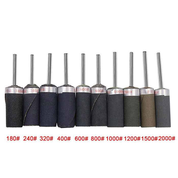 10pcs 3mm Handle Mirror Polishing Paper Stick, Mesh: 600