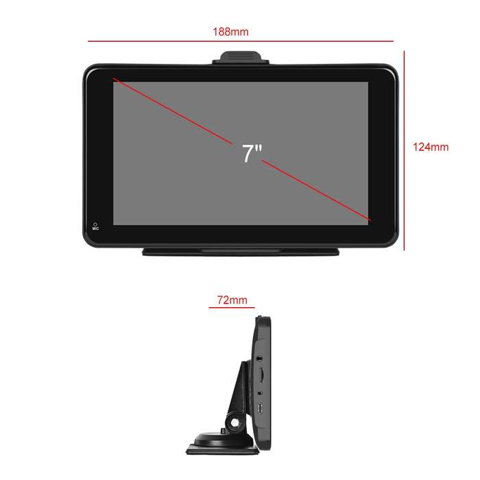 A3135 7 Inches HD Wired Smart Screen With Wireless CarPlay + Android Auto + Android Without Camera