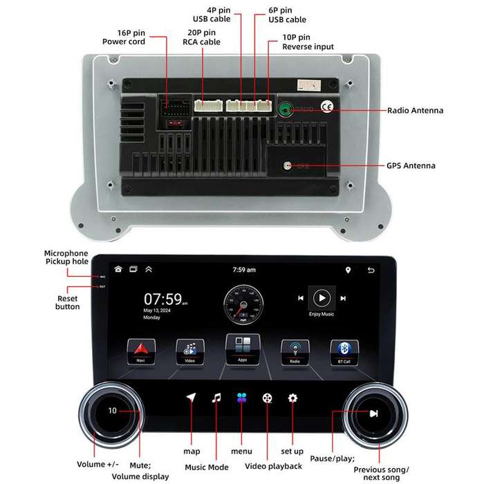 10.1 inch IPS Display + 2.5D Touch Screen Bluetooth FM Radio Car Navigation Machine, Memory: 1+32G