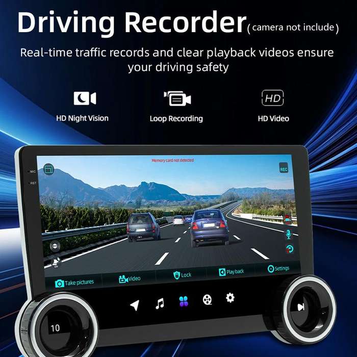 10.1 inch IPS Display + 2.5D Touch Screen Bluetooth FM Radio Car Navigation Machine, Memory: 1+32G