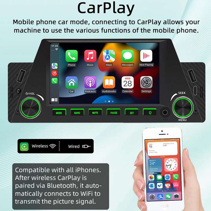 4.7 inch AUTO/CarPlay Navigation Bluetooth FM Radio Car MP5 Marquee(161W)