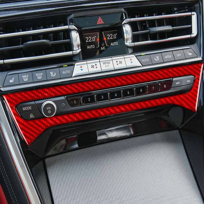 For 2019-2024 BMW 8 Series G14 Universal CD Panel Sticker for Left and Right Drive(Red)