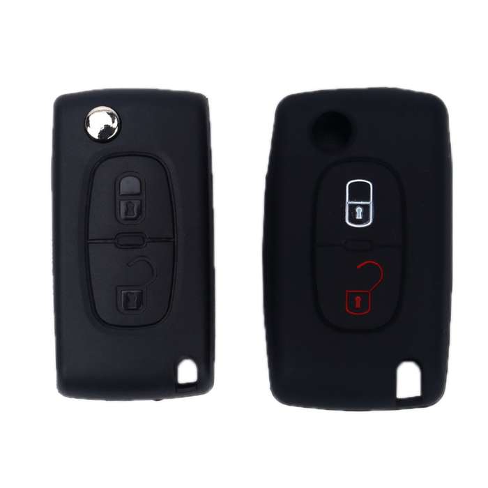 2pcs Car Key Cover for Peugeot 206/207/4008/3008 Citroen Sega/Triumph/C5(Luminous Green)