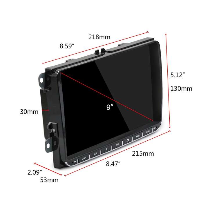 A2743 For Volkswagen 1+16G 9-inch Central Control Large Screen With Carplay Car Android10.0 Navigato