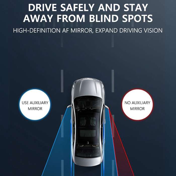 1pair Reversing Mirror Small Round Mirror HD Large View Suction Cup Blind Spot Mirror(White)