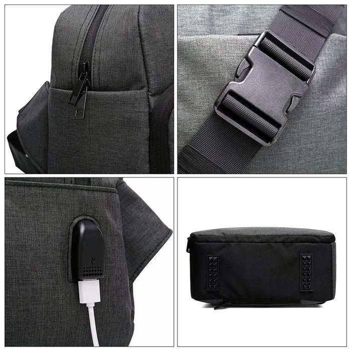 SLR Camera Bag Men Crossbody  Photography Bag Waterproof Carrying Case with USB Charging Port,