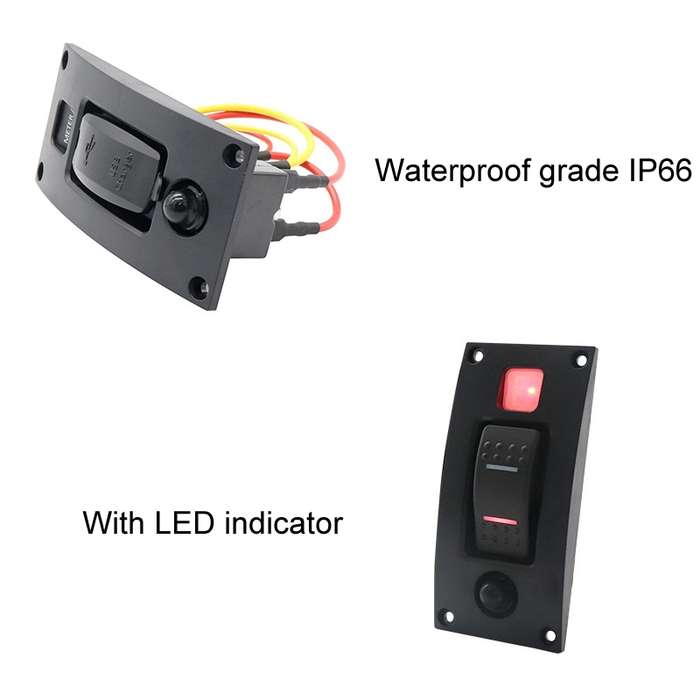 Marine Self-Locking Resetting Switch With Overload Protection Indicator Light ON-OFF-ON 3 Switch (Pr