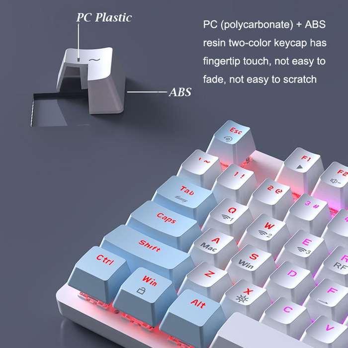 Ajazz AK40pro 87 Keys Bluetooth/Wireless/Wired Three Mode Game Office Mechanical Keyboard White Lig