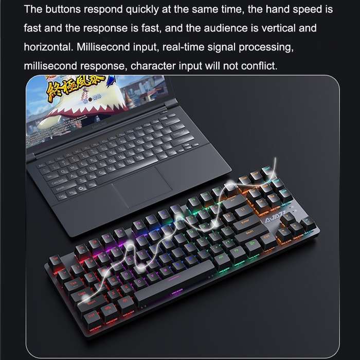 Ajazz AK40pro 87 Keys Bluetooth/Wireless/Wired Three Mode Game Office Mechanical Keyboard White Lig