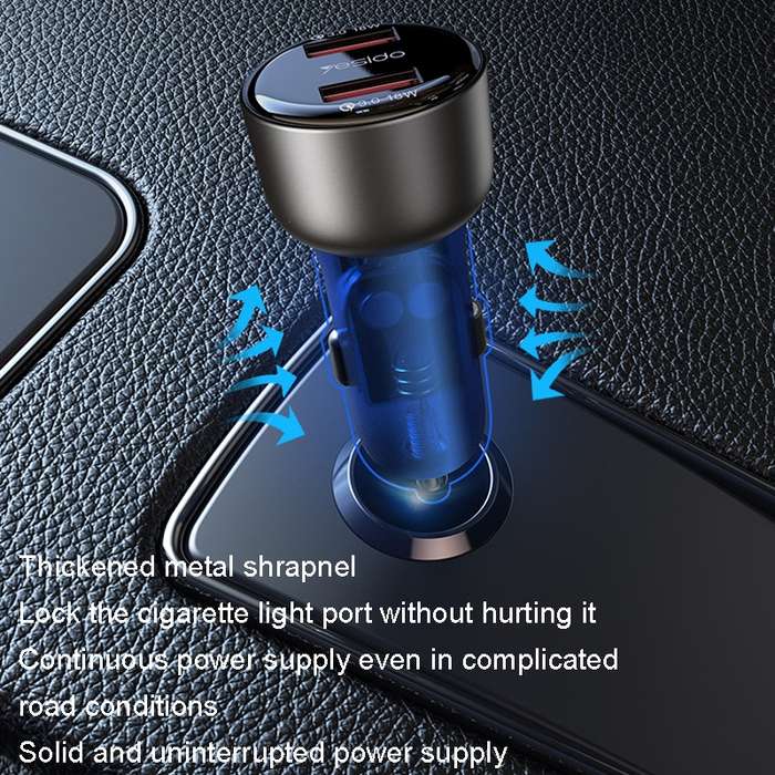 Yesido Y51 36W Dual-channel Fast Charging Zinc Alloy QC3.0 Car Charger(Black)