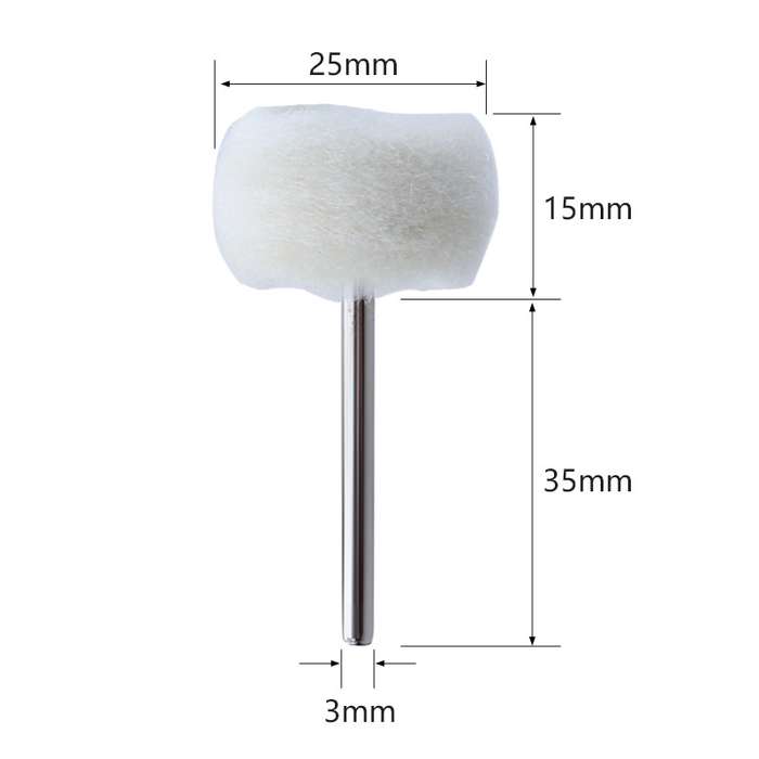 100pcs MT-3YM Cashmere Ball Polishing Wheel Metal Mirror Polishing With Rod Wool Grinding Head