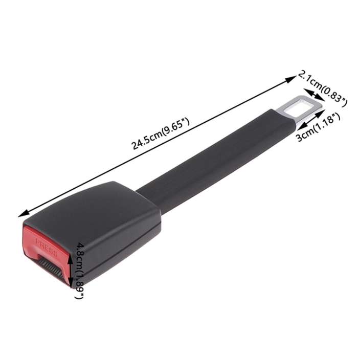 25cm Car Seat Belt Extension Snap Button, Color: Black