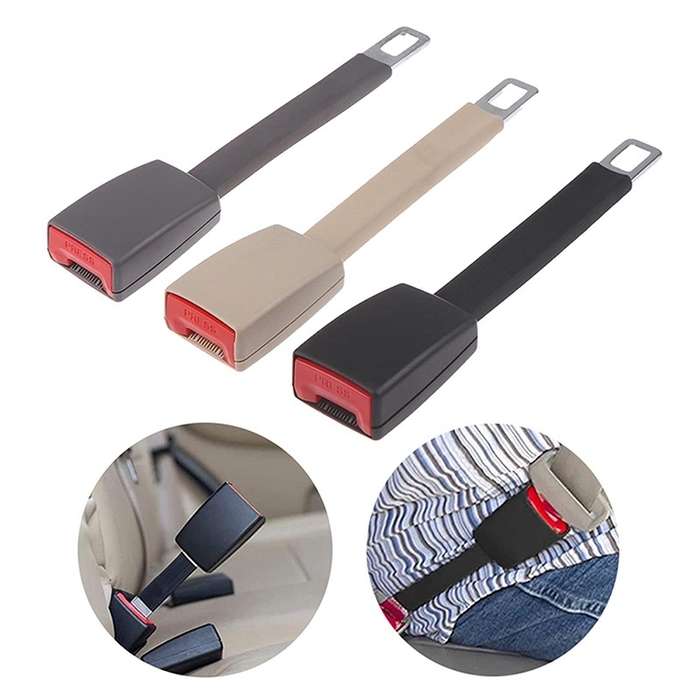 25cm Car Seat Belt Extension Snap Button, Color: Black