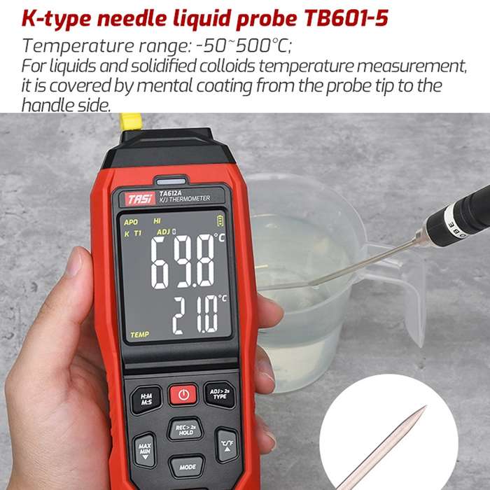 TASI TB601-5 Pointed Needle Liquid Probe K-Type Probe Use With Thermometer