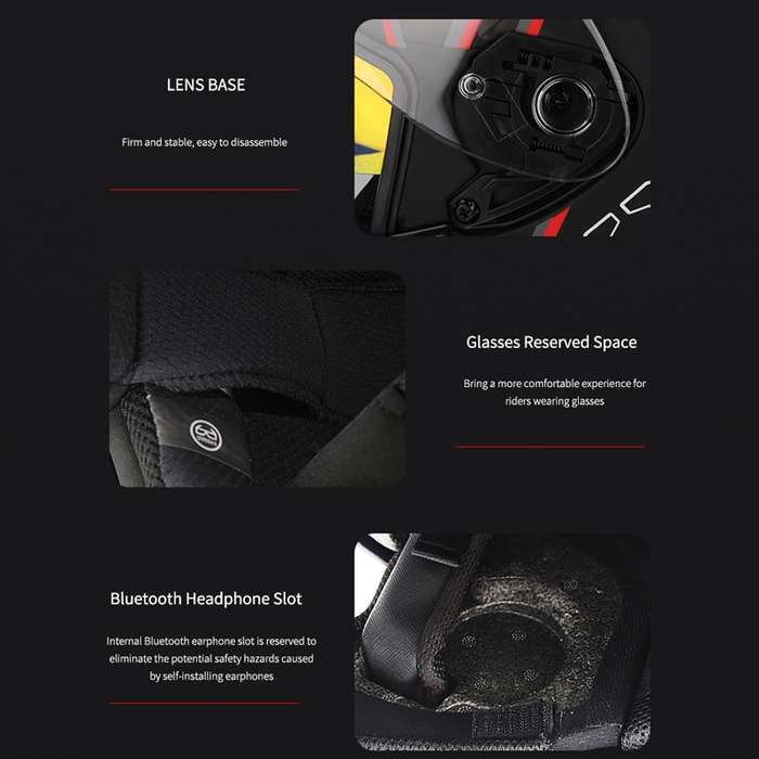 SOMAN Motorcycle Electric Bicycle Dual Lens Riding Helmet, Size: L(Black Silver)