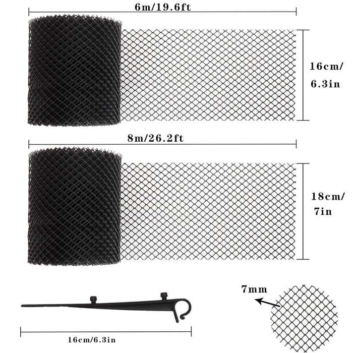 Plastic Gutter Guard Prevent Leaves or Debris From Clogging Downspouts and Drains, Width x Length: 1