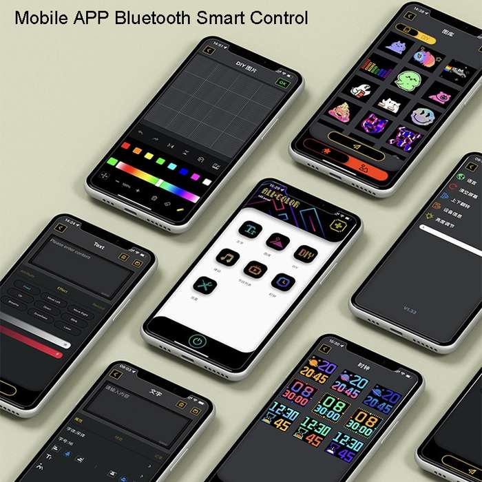 LED Dynamic Emoticon Car Bluetooth Display Screen 5V USB Interface