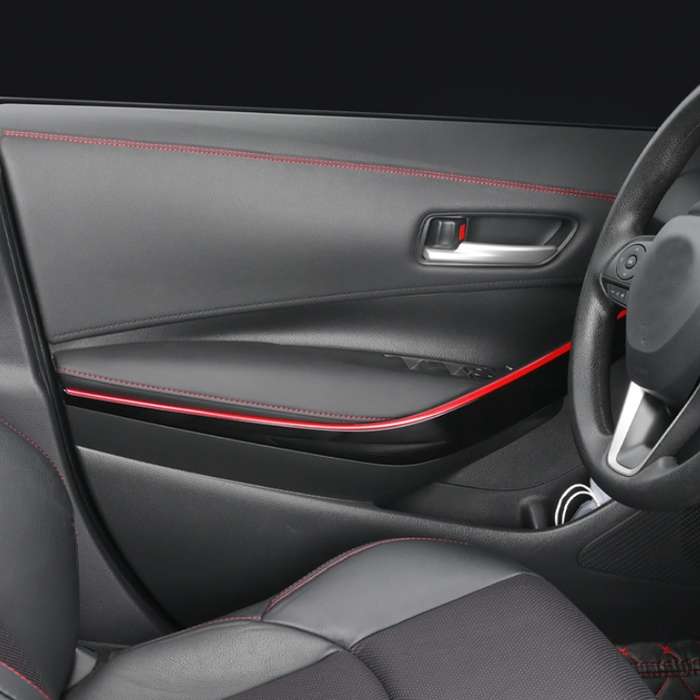 2m Car Center Console Interior Modification Leather Gap Strip(Black Beige)