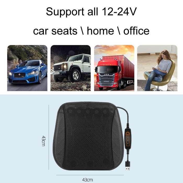 Multifunctional USB Fan Ventilation Heat Dissipation Car Seat Cushion(Blue)