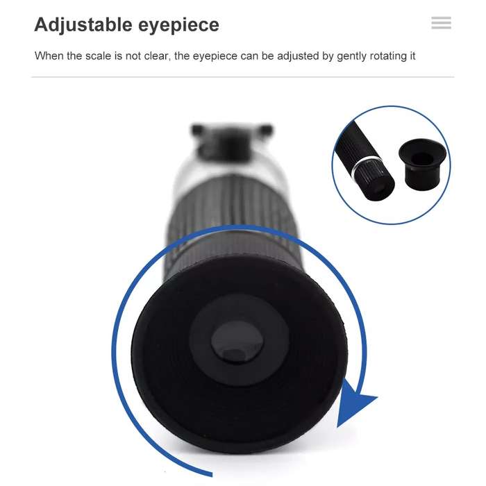 RF001BX With Plastic box Handheld Refractometer Fruit Sugar Meter Brix Tester 0-32 Measuring Range
