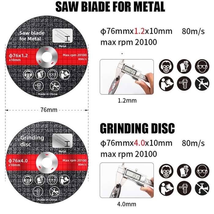 HILDA Grinding Tools Li-Ion Angle Grinder Accessories, Model: Saw Blade