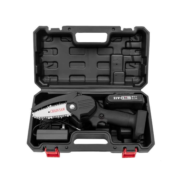 HILDA Rechargeable Cordless Mini Electrical Chain Saw Logging Tools Plastic Package, Model: US Plug
