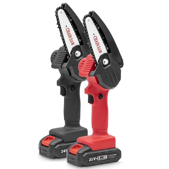 HILDA Rechargeable Cordless Mini Electrical Chain Saw Logging Tools Plastic Package, Model: US Plug