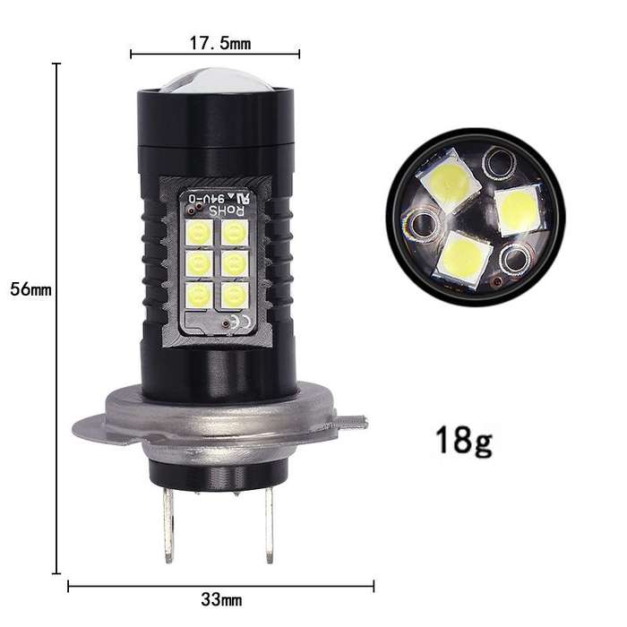 1pair Automotive High-power LED White Light Fog Lamp(H7)