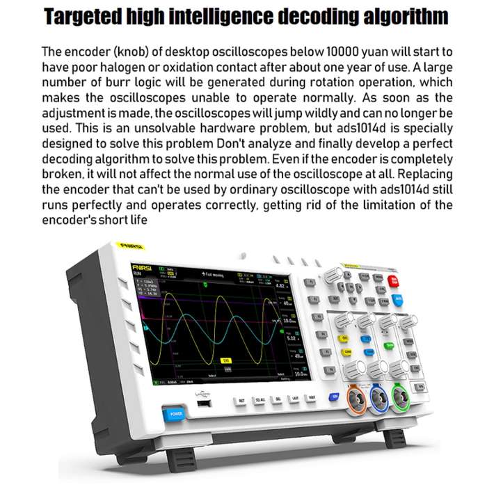 FNIRSI 2 In 1 Dual-Channel 100M Bandwidth Digital Oscilloscope 1GS Sampling Signal Generator, EU Plu