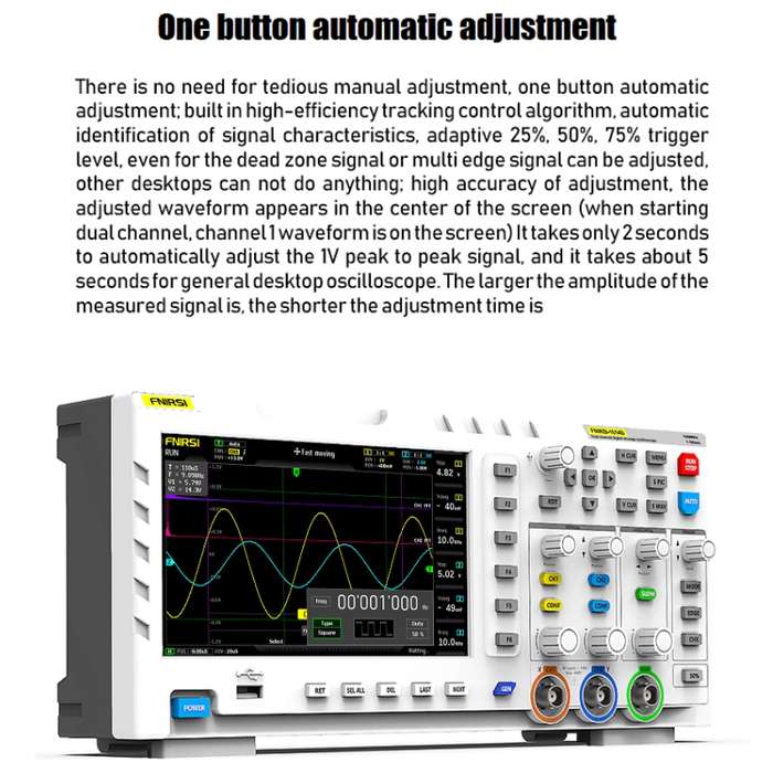 FNIRSI 2 In 1 Dual-Channel 100M Bandwidth Digital Oscilloscope 1GS Sampling Signal Generator, EU Plu
