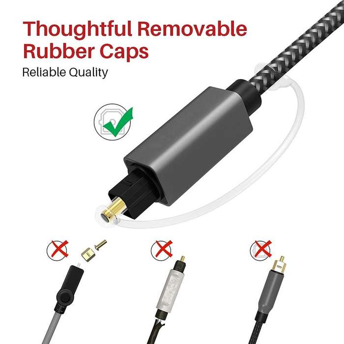 1m Digital Optical Audio Output/Input Cable Compatible With SPDIF5.1/7.1 OD5.0MM(Black)