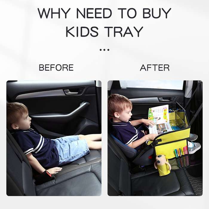 Car Rear Safety Seat Tray Car Multifunctional Folding Storage Table(Night Lion)