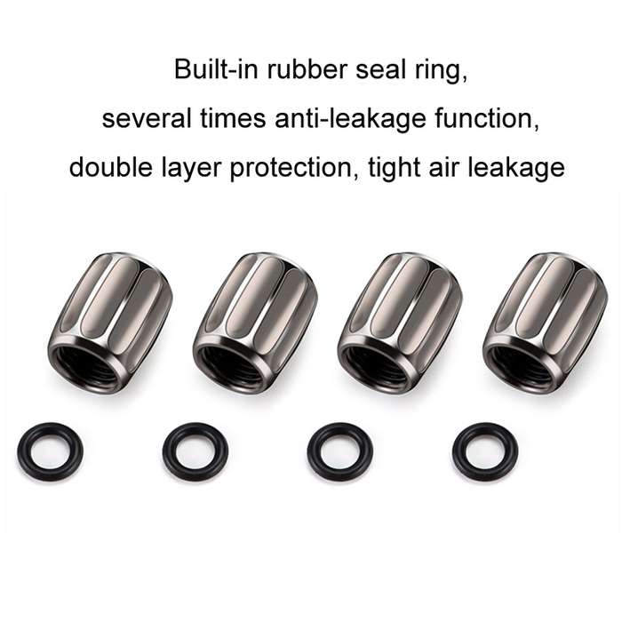 4pcs/set Metal Anti-theft Tyre Core Valve Personalised Conversion Cap, Color: Silver