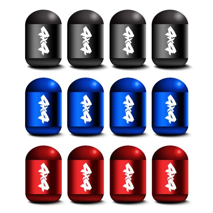 4pcs/set Aluminium Alloy Auto American Style Tyre Capsule Valve Cap(Blue)