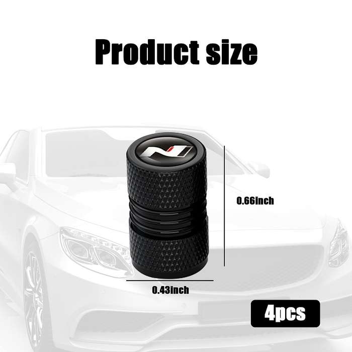 4pcs/set Aluminium N Label Car Tire Valve Caps(Silver)