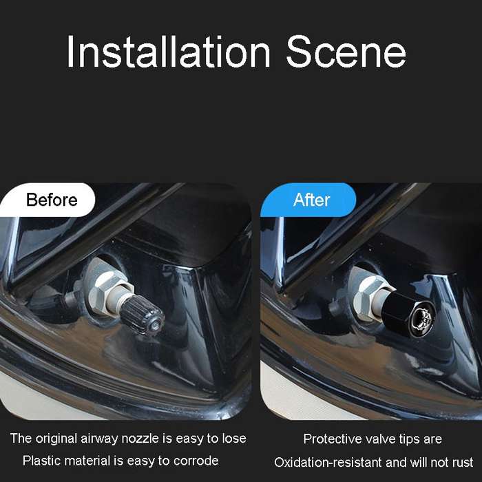 4pcs /Set Skeleton Metal Tire Valve Caps Automobile Modification Universal Valve Core Cover(Silver)